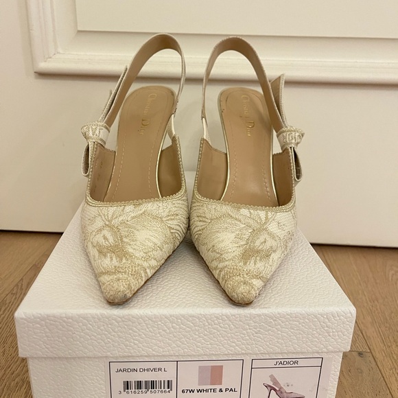 J'Adior two-tone embroidered cotton ribbon - Picture 2 of 4